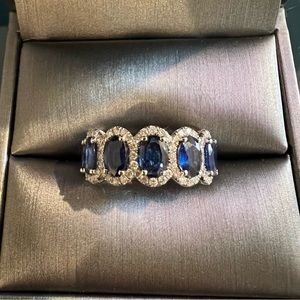 Worn once: Diana M. Fine Jewelry 7.08 carat tw Sapphire & Diamond Ring
